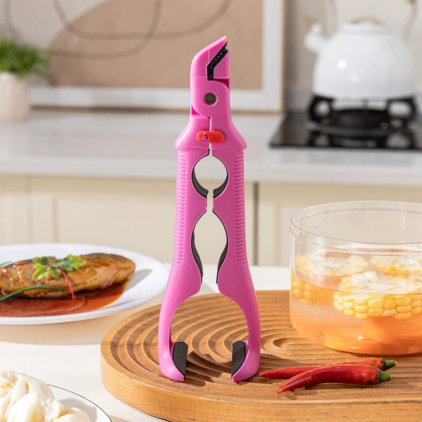 Silicone Bowl Clip &amp; Plate Lifter Tool, Heat Resistant Non Slip Grip, Kitchen Utensil for Lifting Hot Dishes, Secure Hold for Bowls &amp; Plates, Household Serving &amp; Cooking Aid