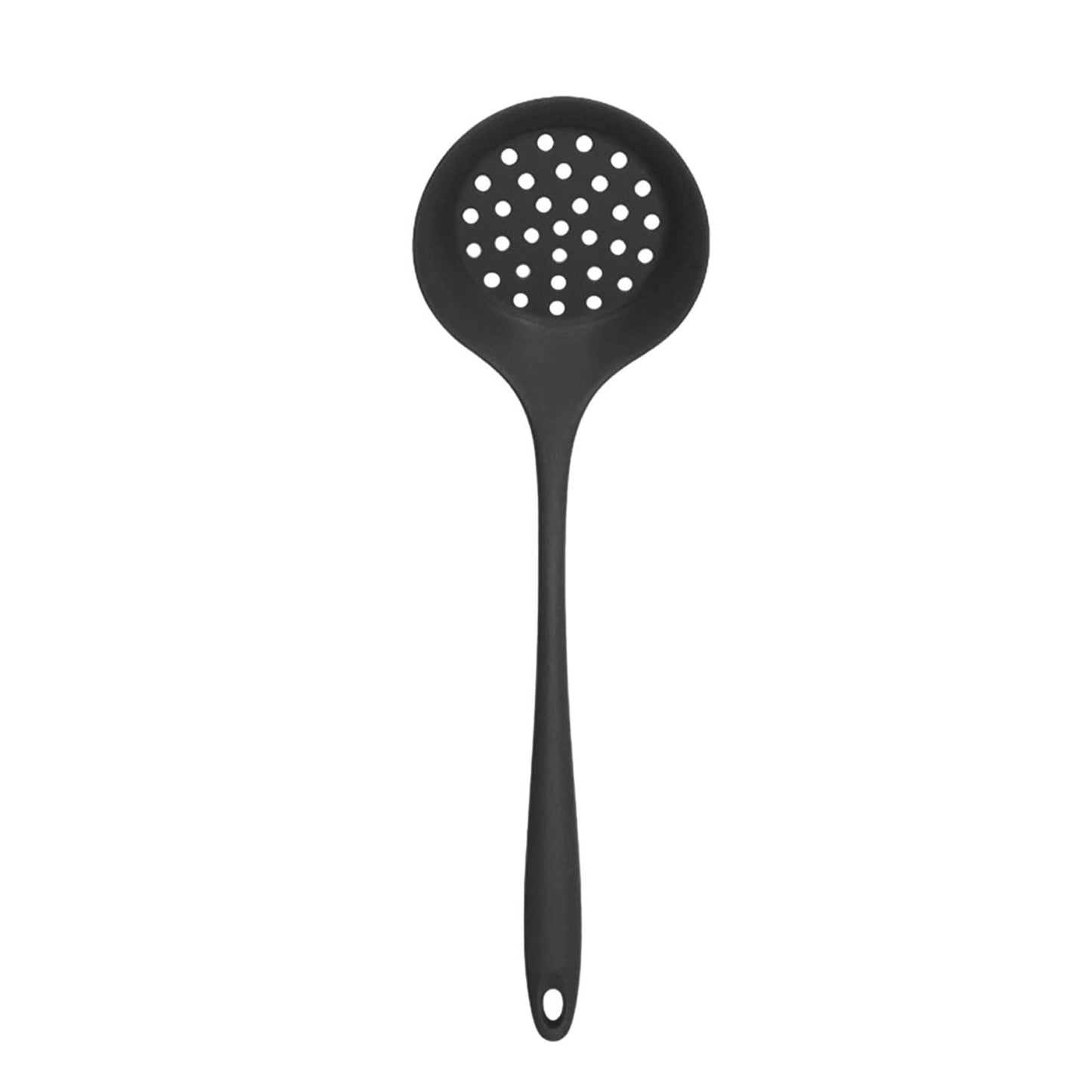 Silicone Skimmer Spoon Skimmer Spoon with Slotted Design, Long Handle Kitchen Strainer Ladle, Cooking Utensil for Frying Boiling, Non-Stick Cookware Safe Kitchen Tool