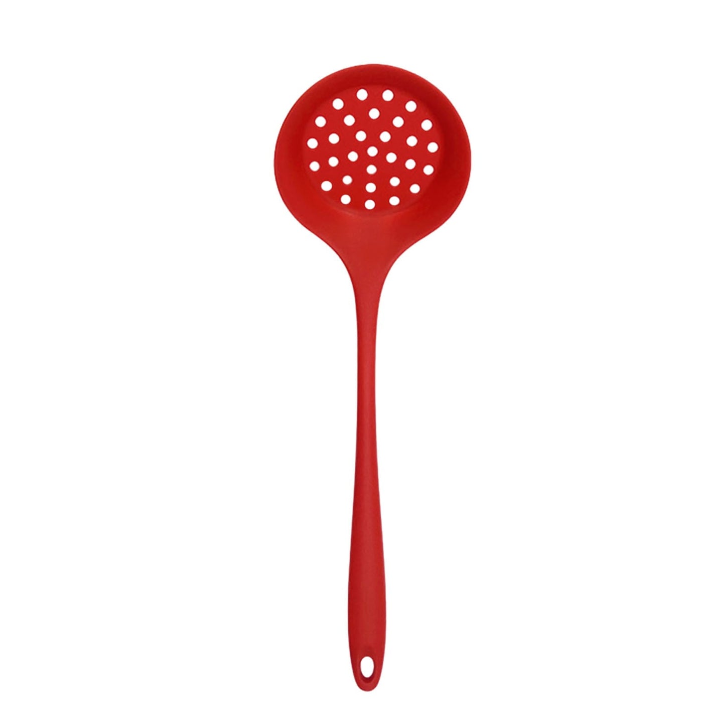 Silicone Skimmer Spoon Skimmer Spoon with Slotted Design, Long Handle Kitchen Strainer Ladle, Cooking Utensil for Frying Boiling, Non-Stick Cookware Safe Kitchen Tool