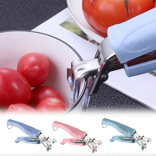 Stainless Steel Anti-Scald Bowl Clip and Multi-Purpose Kitchen Tool, Household Clamp for Plates, Dishes, Bowls and Hot Cookware, Safe Helper for Home Kitchen Daily Use, Blue