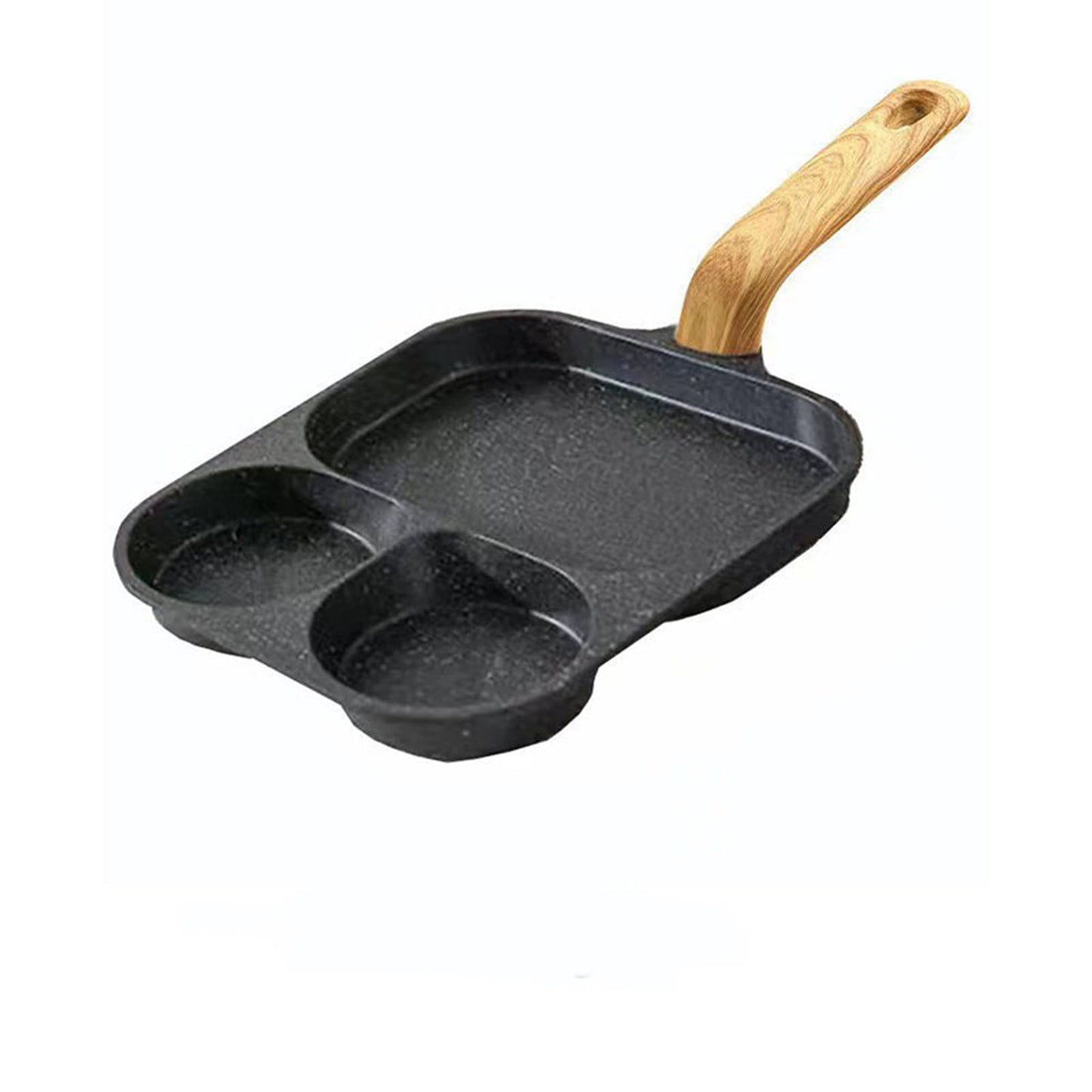 Three-in-One Divided Breakfast Frying Pan, Mini Skillet Simultaneous Cooking, Non-Stick Coating Easy Clean Cookware, Even Heating Universal Stovetop, Efficient Kitchen Cooking Helper