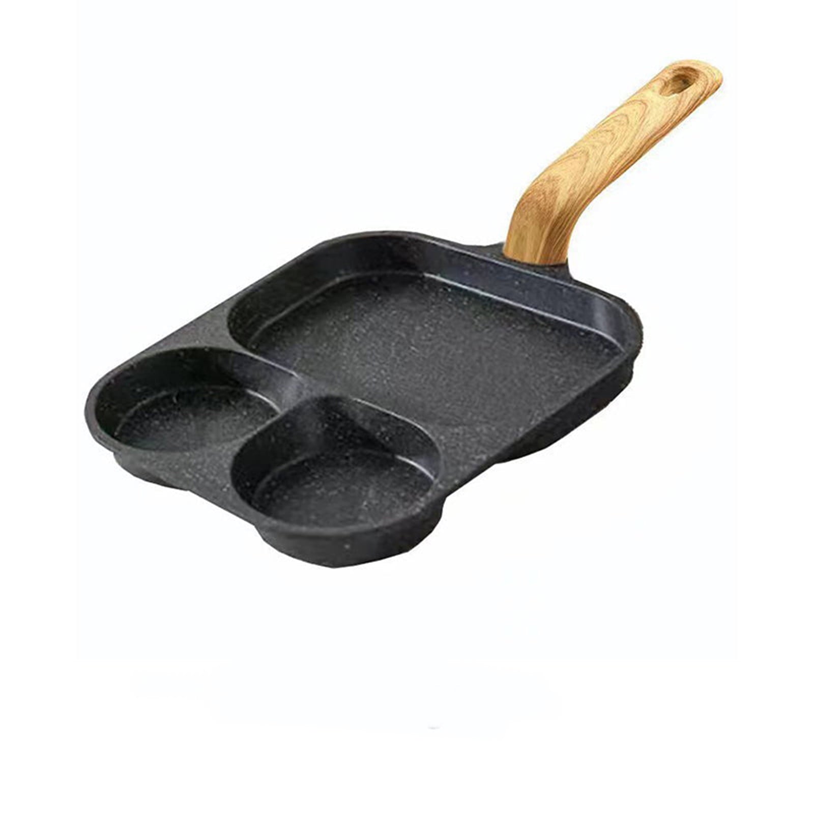 Three-in-One Divided Breakfast Frying Pan, Mini Skillet Simultaneous Cooking, Non-Stick Coating Easy Clean Cookware, Even Heating Universal Stovetop, Efficient Kitchen Cooking Helper