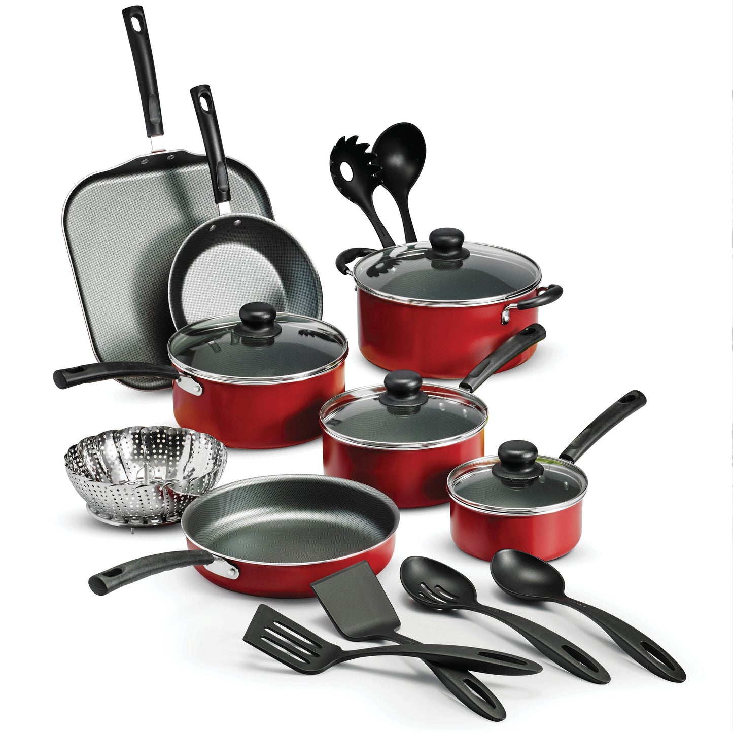 18 Piece Non-stick Cookware Set, Steel Gray