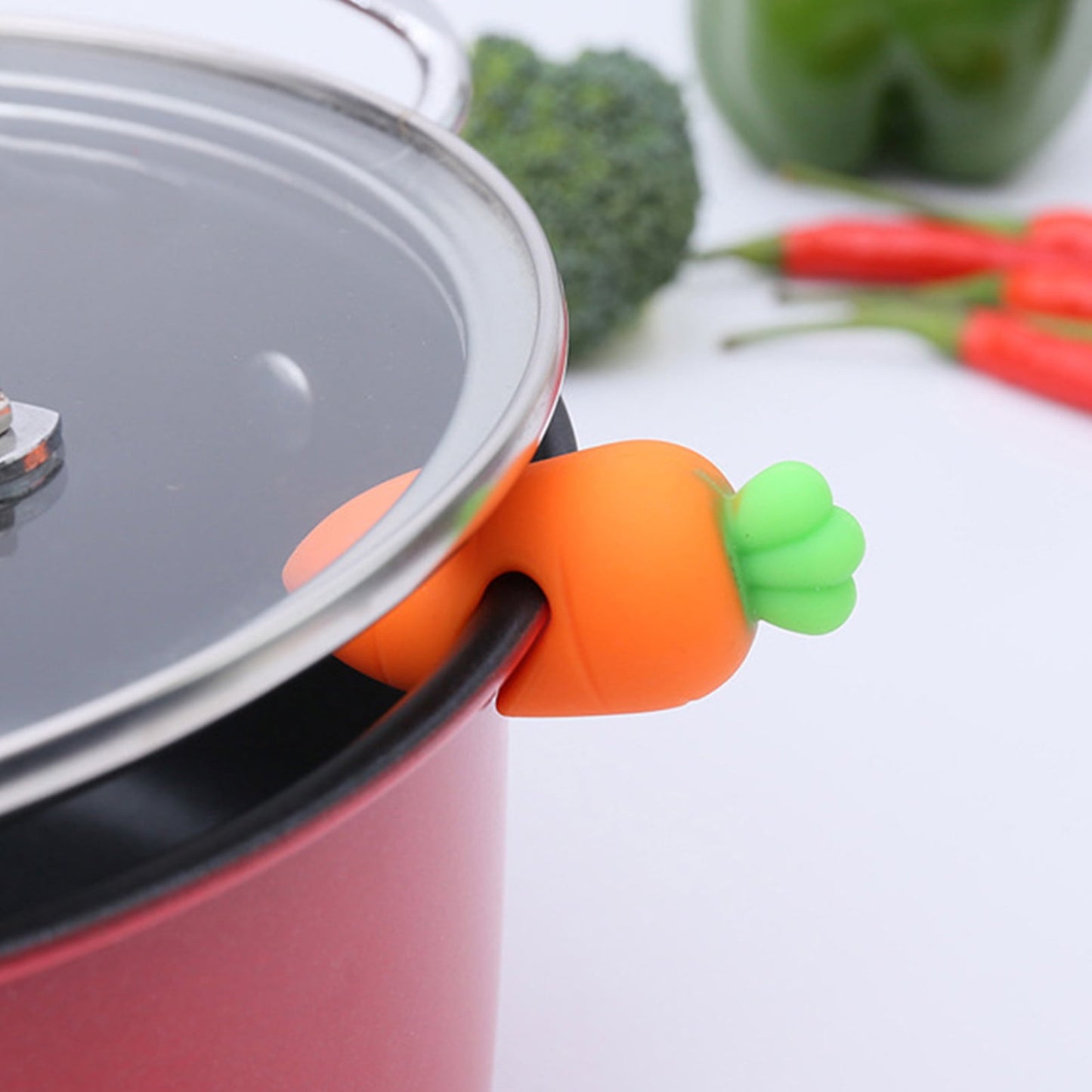 8Packs Spill-proof Lid Lifter for Soup Pot, Silicone Kitchen Tools Lid Stand Heat Resistant Holder Let Steam Release - Creative Cooking Helpers and Color Decoration