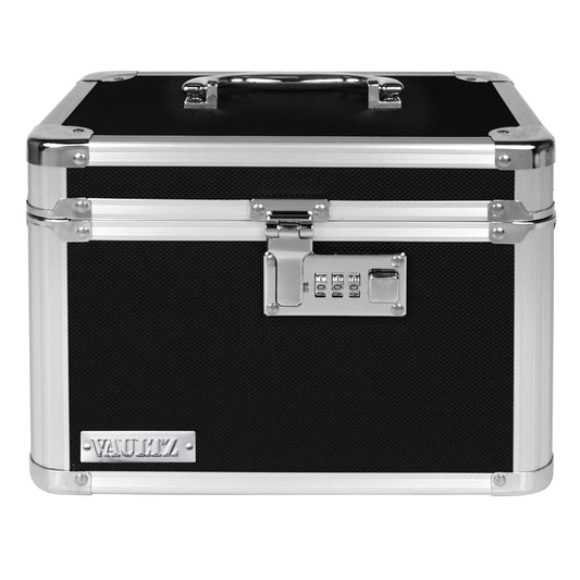 Combo Lock Storage Box, Black, Medium Density Fiberboard