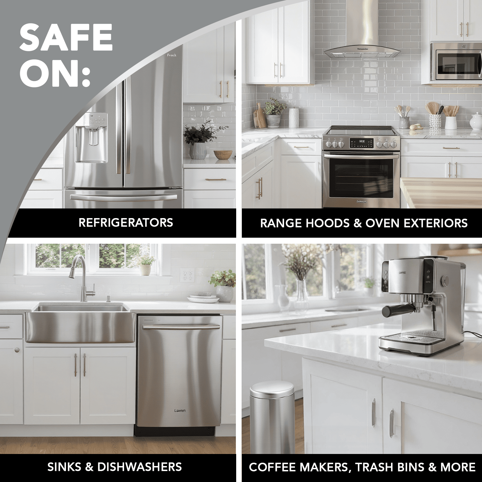 Weiman Stainless Steel Cleaner &amp; Polish Spray for Kitchen and Home Appliances, 12 oz, Floral Scent