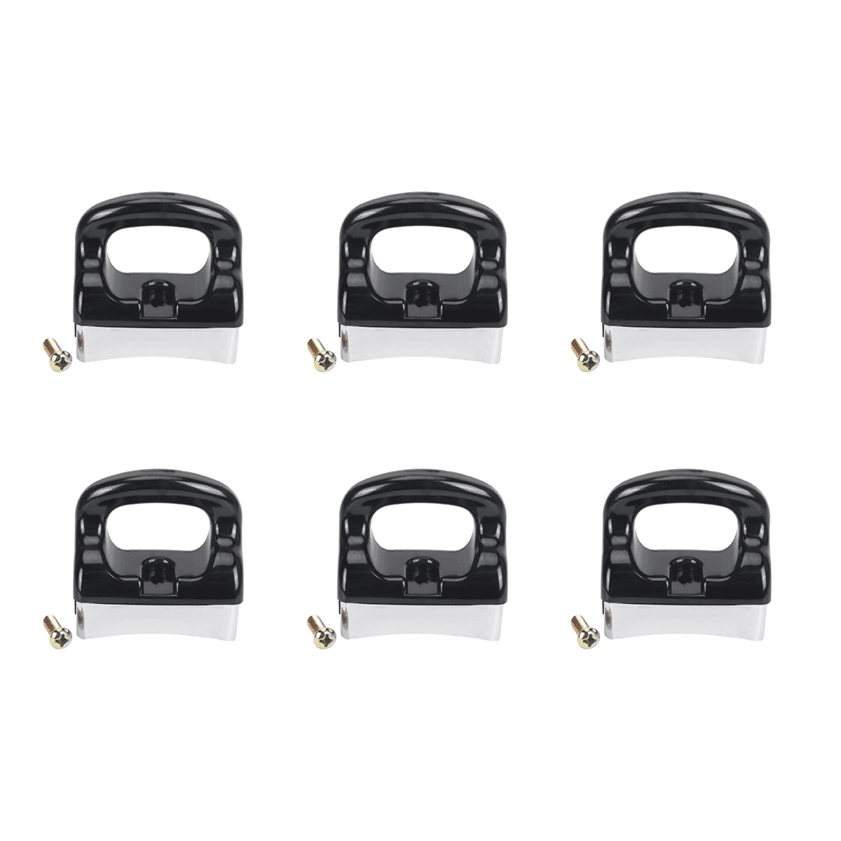 6X Home Black Silver Bakelite Handle for Fry Pan Saucepan Cookware,6 x Helper Handle,Black Silver