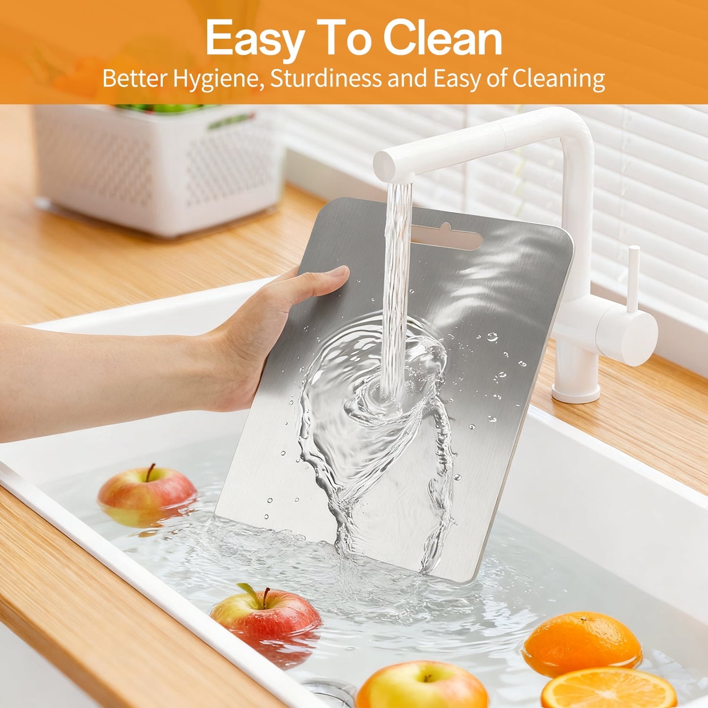 3 PCS Stainless Steel Cutting Board for Kitchen (S+M+L), Hygienic and Dishwasher Safe