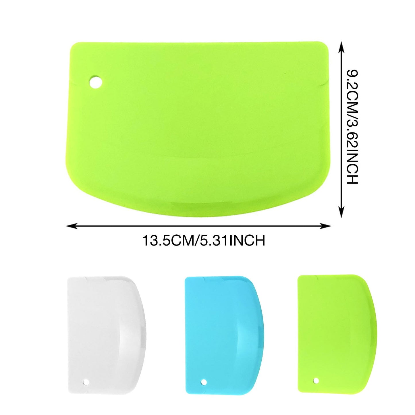 4Pc Bench Scraper,5" Green Multifunctional Dough Scraper For Scraping,Chopping &amp; Shaping,Bpa Free Plastic Scraper,Hard Bench Scraper,Pastry Bread Baking Tool,Cake Fondant Baking Essential