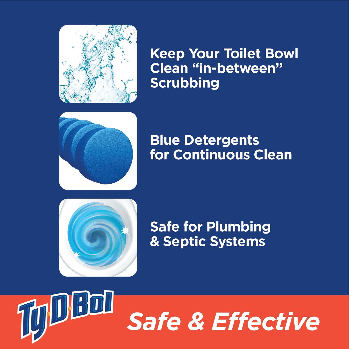 Bleach-Free Toilet Bowl Cleaner Tablets, 1.4 oz, 5 Count
