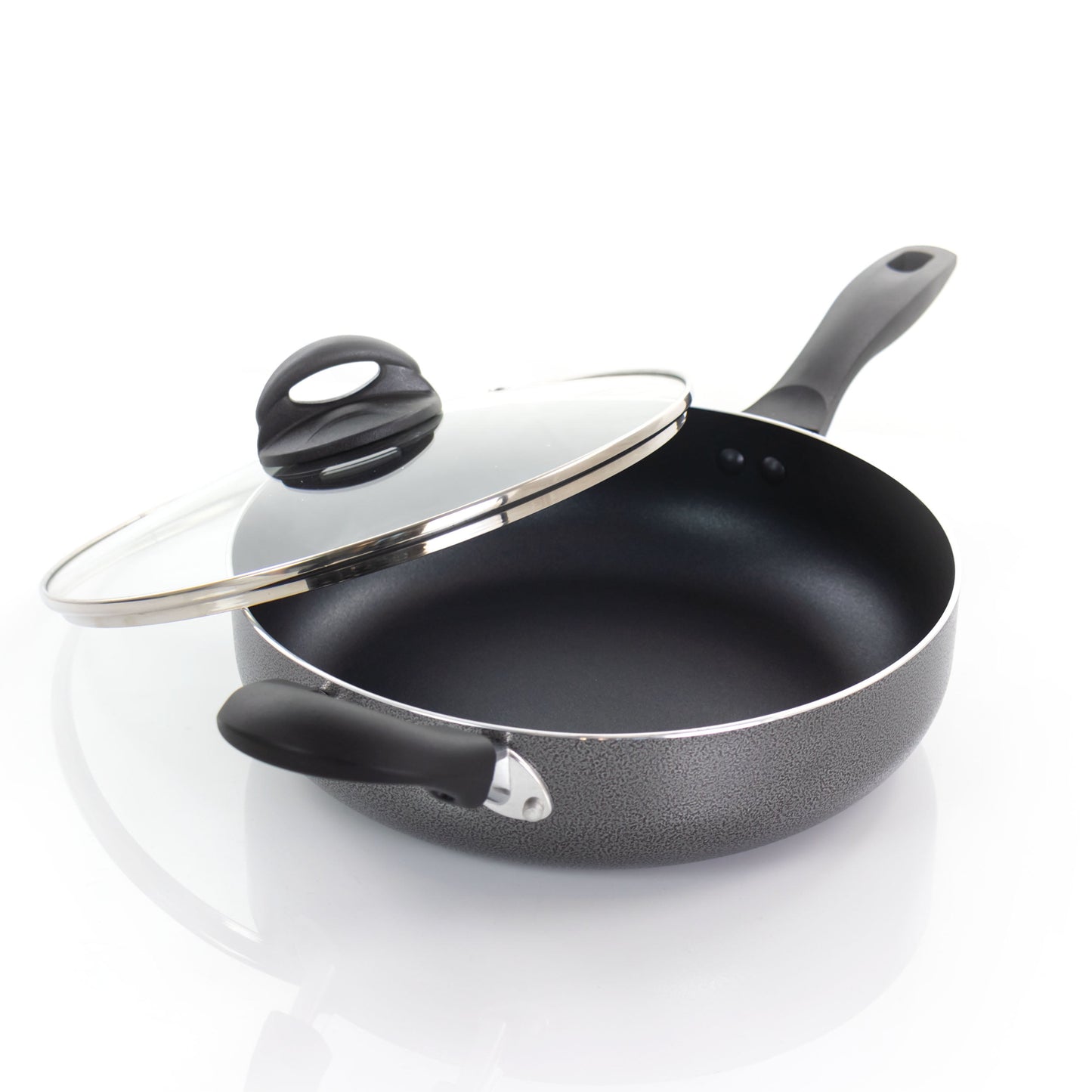 10.25 in. Aluminum Covered Saute Pan with Helper, Charcoal Grey
