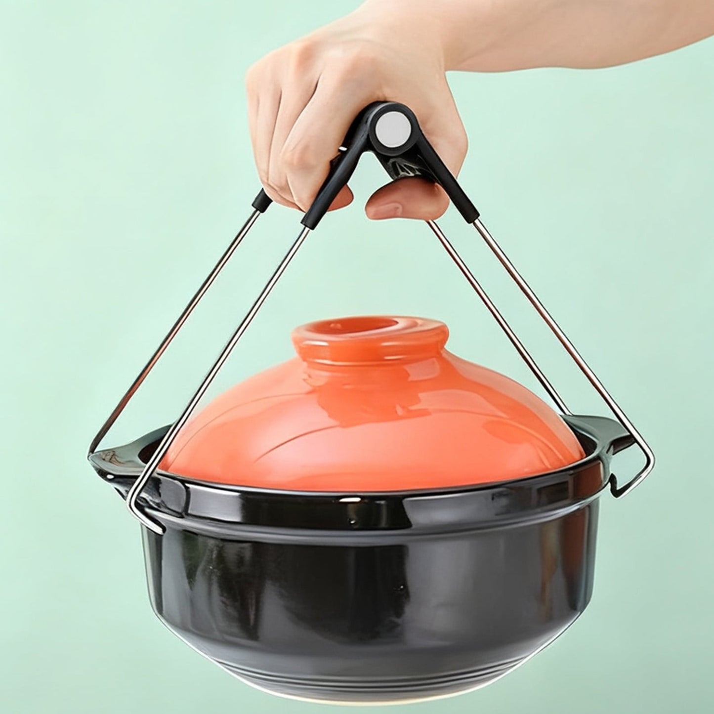 Universal Stainless Steel Plate Lifter,Folding Hot Dish Clip,Anti-Scald Bowl Retriever,Kitchen Tongs Tool,Heat-Resistant Dish Gripper,Multifunction Pan Holder,Hot Food Cookware Clip Black