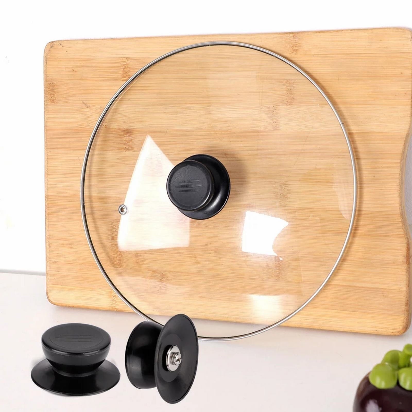 5 Pcs Universal Pot Lid Cover Knobs, Replacement Lid Handles, Heat-Resistant Black Plastic Knobs for Kitchen Bakeware Assessories Cover Black Great Helper