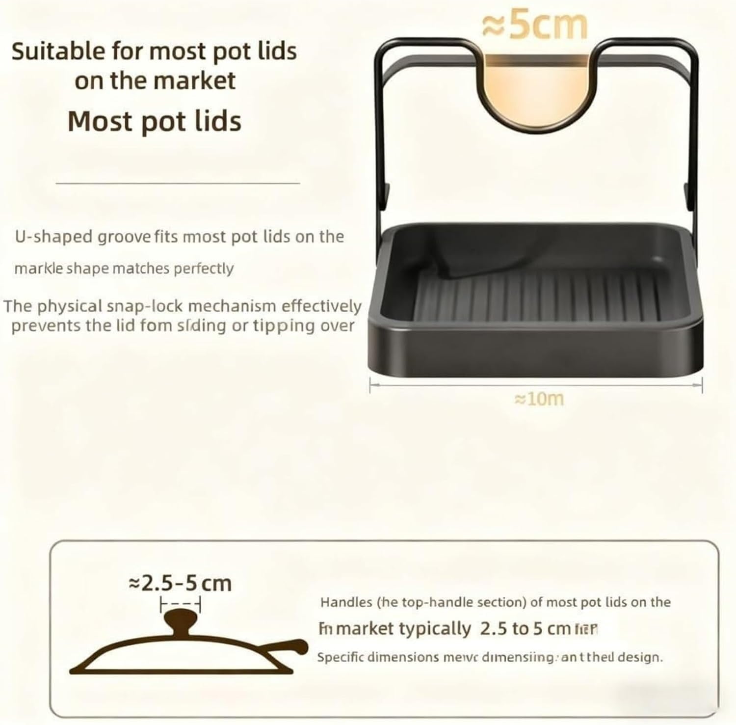 Kitchen Pot Lid Storage Rack，2026 Practical Cooking Tool, can hold cookware, made of stainless steel, great helper for countertop storage