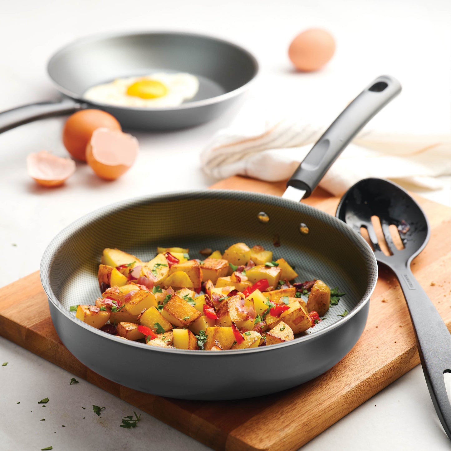 18 Piece Non-stick Cookware Set, Steel Gray