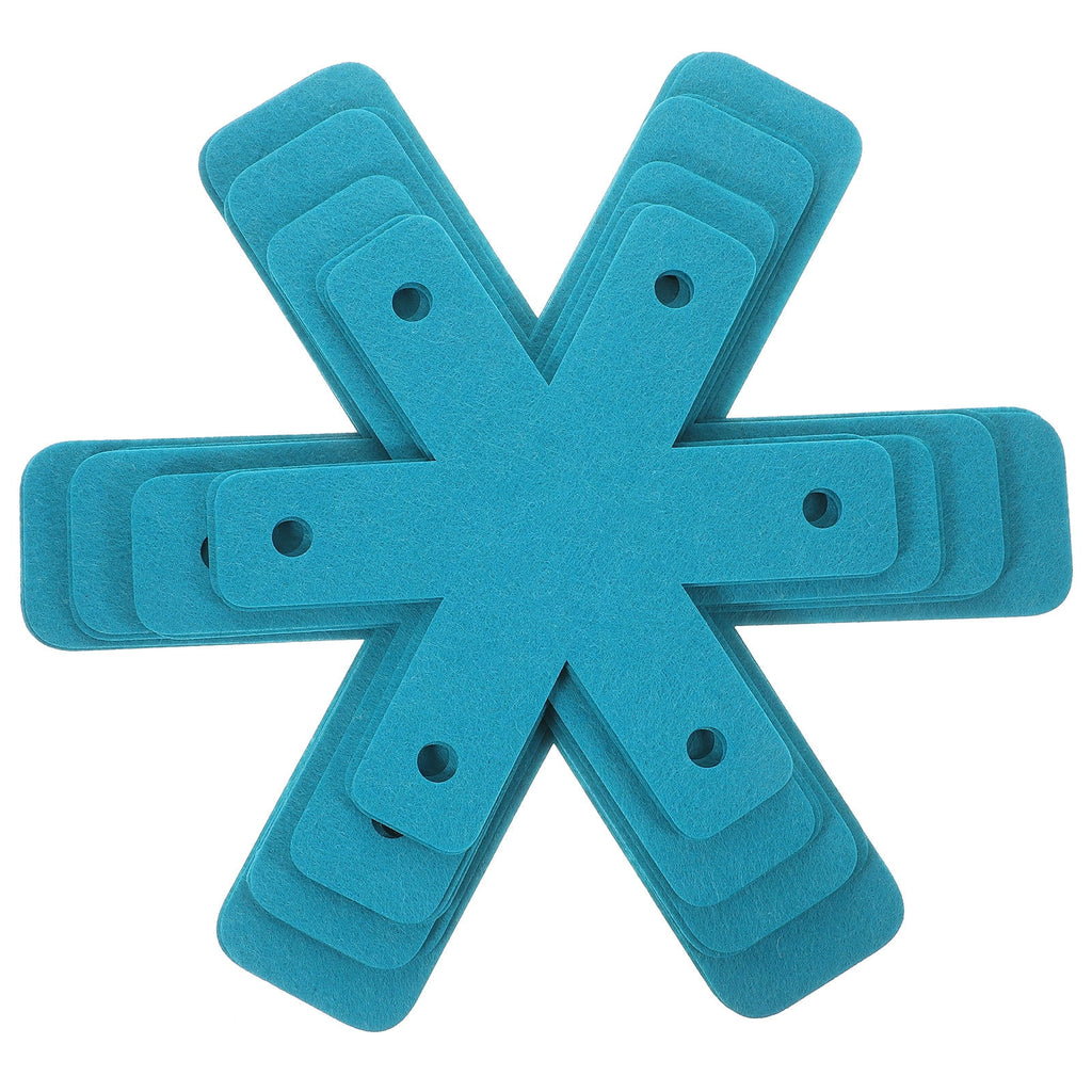 HAMPPLIES Pot Helpers 12Pcs Set Blue Felt Protective Coasters For Kitchenware Surface Protection