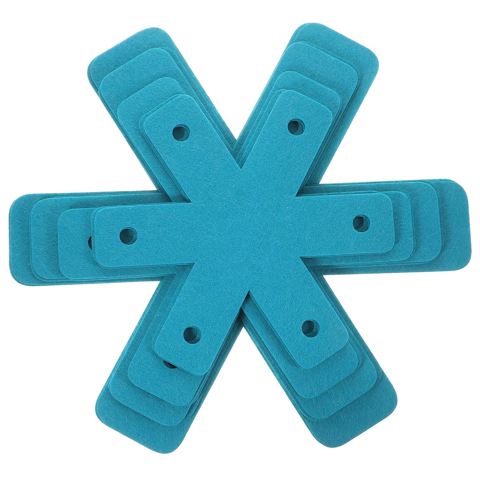 HAMPPLIES Pot Helpers 12Pcs Set Blue Felt Protective Coasters For Kitchenware Surface Protection