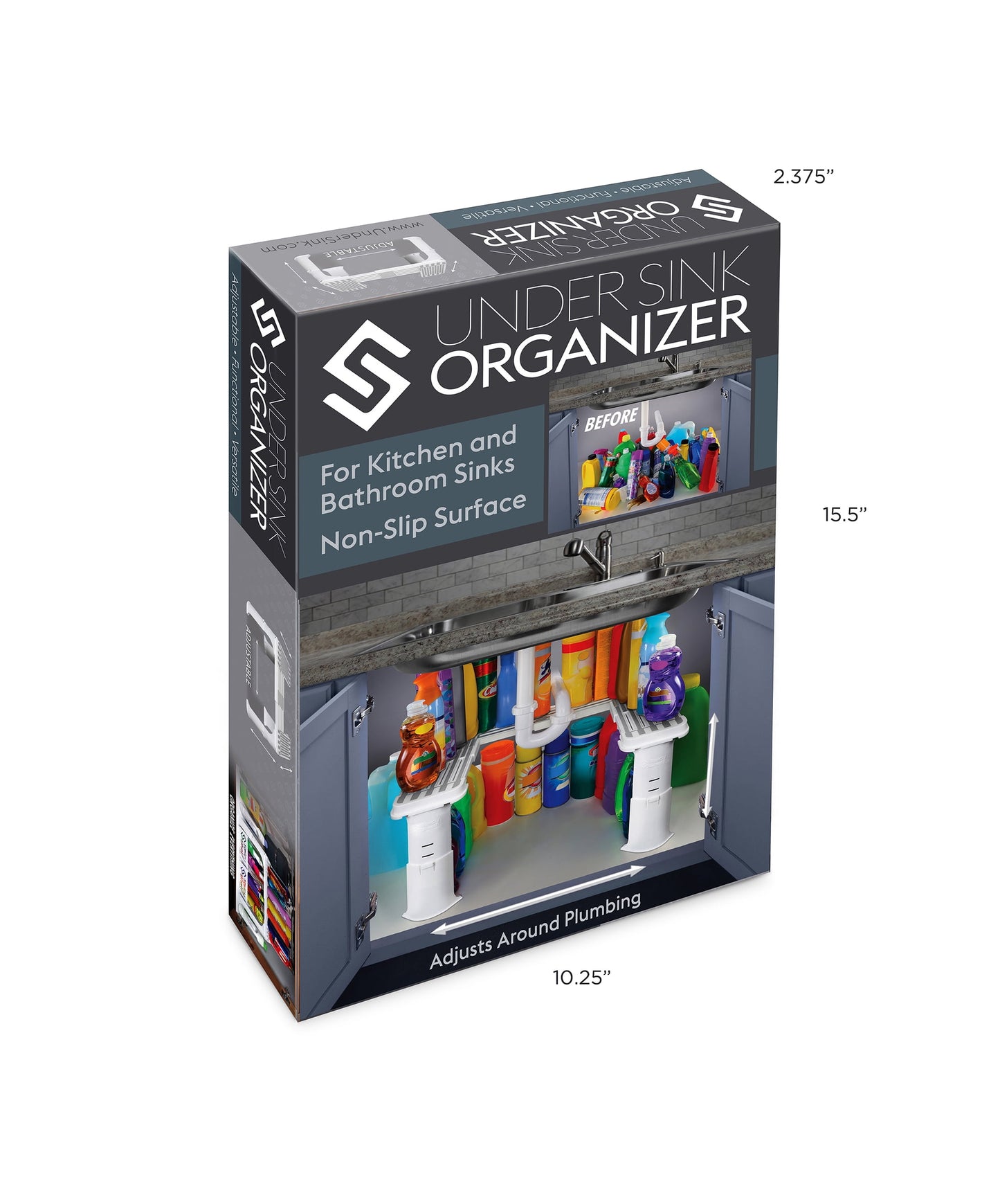 Savvy Shelf Under Sink Storage Organizer, Made for Kitchen Organization and Accessibility
