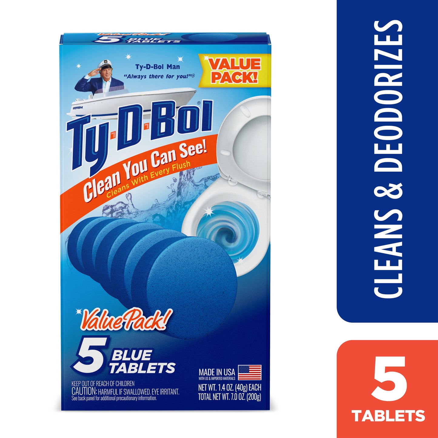 Bleach-Free Toilet Bowl Cleaner Tablets, 1.4 oz, 5 Count