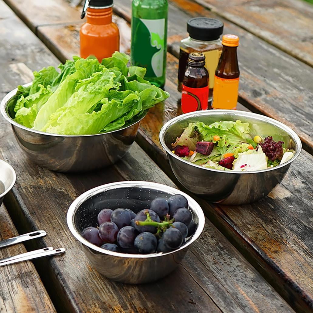 Meal Prep Stainless Steel Mixing Bowl Home, Refrigerator, and Kitchen Food Storage Organizers, No Lids, Stainless Steel Bowl Set for Space Saving Storage, Ideal for Cooking, Prepping &amp; Food Storage