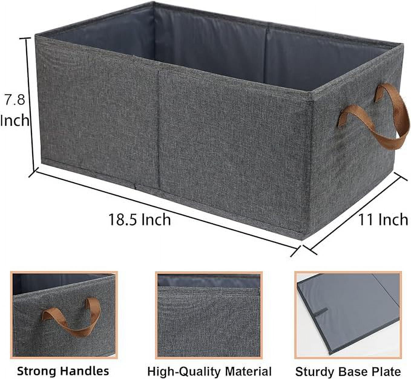 3 Pack Large Capacity Storage Bins Closet Organizer System, Sturdy Storage Boxes for Organizing Clothing, Sheets, Toys, Books - Shelf Organizer Shelves Basket Storage Bin