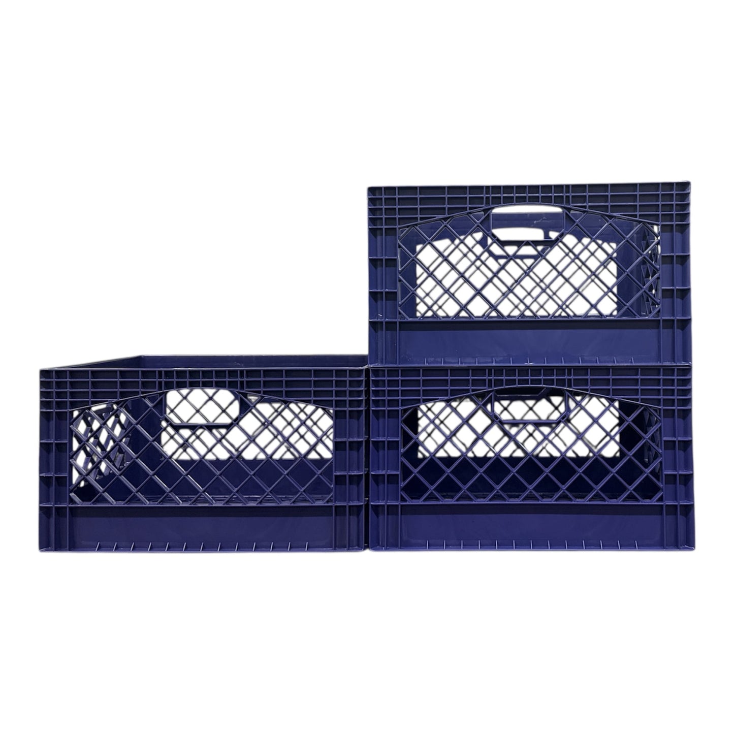 24QT Heavy-Duty Plastic Milk Crate, Purple